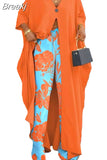 Fashion Streetwear Women V Neck Long Tops+Pants Two Piece Sets Female Printing Matching 2pcs Outfits Casual