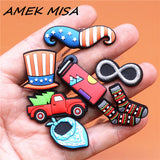 PVC Croc Shoe Charms NEW Socks Scarf Hat Tractor Cup Positive Infinity Shoes Decorations for Jibz Kids Party Gifts