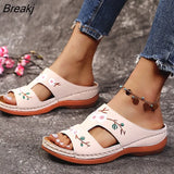 Women 2021 Woman Slippers Flower Platform Colorful Shoes Comfortable Casual Zapatillas Casa Mujer Sapatos
