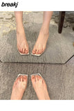 Size 34-40 Summer 2023 Sandals Women High Heels Shoes For Women Mules Elegant Chunky Heel Slippers Home Casual