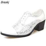 Men Formal Shoes High Heels Business Dress Shoes Male Oxfords Pointed Toe Formal Shoe for Man Luxury Wedding Party Leather