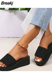 Wedges Slippers for Women 2023 Summer Chunky Platform Wedge Heels Sandals Woman Light Thick Sole Beach Shoes