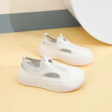 Breakj Summer New Korean Ins Breathable Small White Shoes Hollow Leisure Board Shoes Thick Platform Joker Pine Cake Women's Shoes XT