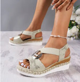 Breakj Women's Shoes Sandals 2025 Summer New Flat Bottom Slope And Fish Mouth Casual Women's Sandals