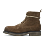 Men Leather Desert Boots 10-20 cm Height Ankle Cow Suede Retro British Style Winter Rubber Flat Thick Short Tooling