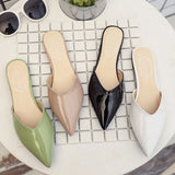 Slippers Fashion Pointed Flat Shoes 2021 Summer Solid Color Simplicity Slip on Leisure Ladies External Wear Women
