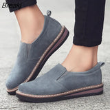 Women Flat Shoes Round Toe Slip on Oxford Shoes Woman Genuine Leather Pigskin Brogue Women Shoes Free Shipping