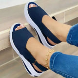 Women's Shoes Spring And Summer New Korean Version Of The Fashion Simple Casual Buckle With Thick-Soled Sandals