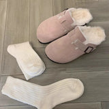Breakj Boken Shoes Female 2024 New Winter One Foot Pedal Plus Bo Cotton Shoes Ken Single Shoe Platform Tou Half