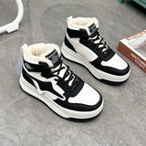 Breakj Top Cotton Shoes Women 2024 New Winter Students Ins Fashion Versatile Casual Plus Plush Platform Fashion Board Shoes WW