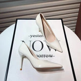 Women 2023 Trend Stiletto Pointed Toe Elegant Sexy Medium Heel Shoes Dress Party Designer Fetish High Heels Bridal