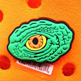 1pcs Green Theme PVC Shoe Charms Accessories Decorations Snapping Turtle Eye Weeds Designer Croc Jibz Buckle Kids