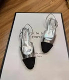Woman Shoes Beige Heeled Sandals Round Toe Shallow Mouth Original Black Comfort Girls Closed Low Basic PU Neutral Back