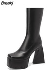 Over The Knee High Boots 2023 Brand Design Zipper White Black Fashion Motorcycle Boots Sexy Party Walking Comfy