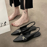 Sandals Woman Leather Suit Female Beige Shoes Lady 2024 Ankle Strap Shallow Mouth Cross Summer Heels Low-heeled Black New