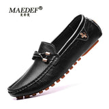 Loafers Men's Handmade Leather Shoes Casual Lazy Flat Driving Shoes High Quality Moccasin Boat Shoes Large Size