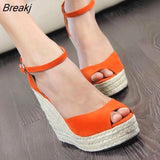 Superior Quality Comfortable Bohemian Wedges Women Sandals For Ladies Shoes High Platform Open Toe Plus Size