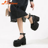 High Heels Women's Sandals 2023 Simply Style Roma Platform Sandals Round Toe Hollow Out Comfy Walking Ladies Shoes