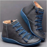 2019 Booties Woman Lace Ankle Boots Suede Stitching Boots Short Arch Support Comfortable Soft Bottom Female Boot Big