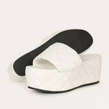 Women's Slippers 2021 Summer Shoes Women Wedge Casual Sandal Thick Bottom Heels Female Flip Flops Beach Slides New