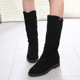 And Winter New Fashion Grinding Sleeves In The Boots Women's Boots Low And Waterproof Table Knight Boots Large Size Martin