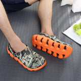 Summer Men Mules Clogs Eva Material Special Print Beach Garden Clog Shoes Men's Family Travel Clog Shoes