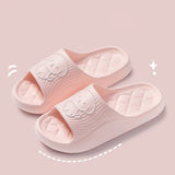 Women's Slippers 2024 Summer Couple Bathroom Platform Non-Slip Home Puppy Cartoon Flip Flops Indoor Outdoor Men Slides