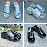 Fashion Brand Women's Slippers 2023 Wedge High Heeled Sandals European Style Simply Casual Comfy Walking Slippers