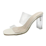 Breakj Slippers Women 2025 Spring And Summer New Fashion Wear Transparent Flip-Flop Crystal And Half-Dragging