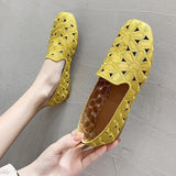 Breakj Shoes Women 2025 Summer New Large Square Head Shallow Flat Shoes Soft Soles Pregnant Women's Singles