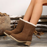 Tumbling Women's Boots Autumn And Winter Woollen Short Boots Women's Boots Plus Velvet Lady