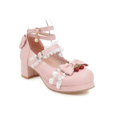 Girls Lolita Shoes Japanese Fairy Princess Cosplay Mary Janes Pumps High Heel Vintage Sweet Kawaii Daughter 2020 Autumn New