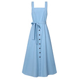 Women's Autumn Overalls Vestidos Fashion Islamic Dress ZANZEA 2022 Casual Solid Tank Marocain Robe Female Button Sundress