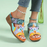 Breakj Summer New Large-Size Lady Slope And National Wind Sandals Light And Comfortable Women's Cool