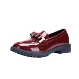 Breakj Spring And Autumn New Bows Shallow Mouth Coarse Leather Shoes Large Size Mary Treasure Shoes Fashion Single