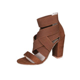 2022 New Style Fashion Ladies Summer Sexy High Heel Party Shoes Ladies Open Toe Thick With Women's High Heels
