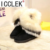 Women Slip on Flat Cotton Shoes Women Light Ankle Boots Female White 2023 Winter Super Warm Snow