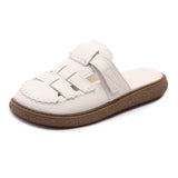 Sandals Women Wear 2024 Summer New Hollow-out Heelless Thick Sole Lazy Half Slippers Women Shoes