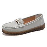 Breakj Leather Shoes Women 2025 Spring Mother Shoes Bean Shoes Women's Large Size Soft-Soled Driving Shoes Large-Size Casual Leather