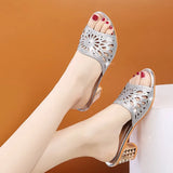 Breakj Slippers Women's 2025 Summer New Wear Hollow Fashion Casual Shoes And Diamonds Fashion Cold