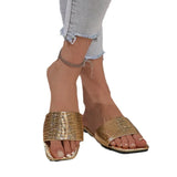 New Slippers Women's 2025 Summer Large-Size Flat-Bottomed Snake-Snake Women's Shoes Word Beach Cool Slippers Women's
