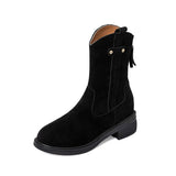 Boots Women 2022 Autumn New Rear Zip Ankle Booties Woman Leisure Round Toe Short Tube Boot Women's Winter Mid