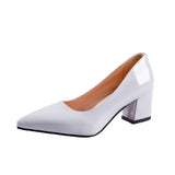 Shoes Women 2023 Pointed Shallow Mouth Shoes Women's Thick-heeled Fashion Shoes Plus Size 43 Zapatos Para