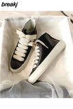 soled flat shoes for women's new white casual high top school shoes silk Casual shoes sneakers women white shoes