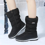 Breakj Head Thick Bottom Snow Boots Women Plus Velvet Side Zipper Mid-Boel Cotton Boots Wish Camouflage Warm