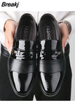 Leather Men Shoes for Wedding Formal Oxfords Business Casual Office Work Shoes for Men Classic Men's Pointy Dress