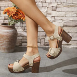 Breakj Coarse High-Heeled Sandals Women In The Summer Of 2025 New Rivet Sandals
