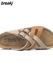 2023 Summer Cross Cork Slipper New Fashion Women Casual Beach Slip on Outside Non-slip Slides