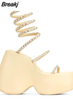 Dropship Brand New 2023 Summer Chunky Platform Wedges Women Slipper Mules Shoes Comfy Fashion Woman Shoes