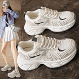 Breakj Korean Version Of The Thick Platform Dad Shoes Spring 2025 New Street Shot Student Running Sneakers Increased Casual KT